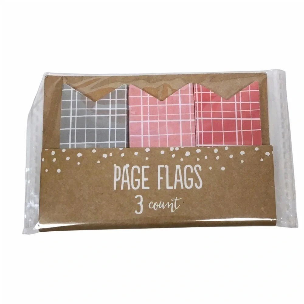 Christmas Plaid Dots Stationery Set Notepad Sticky Notes Page Flags Washi Tape